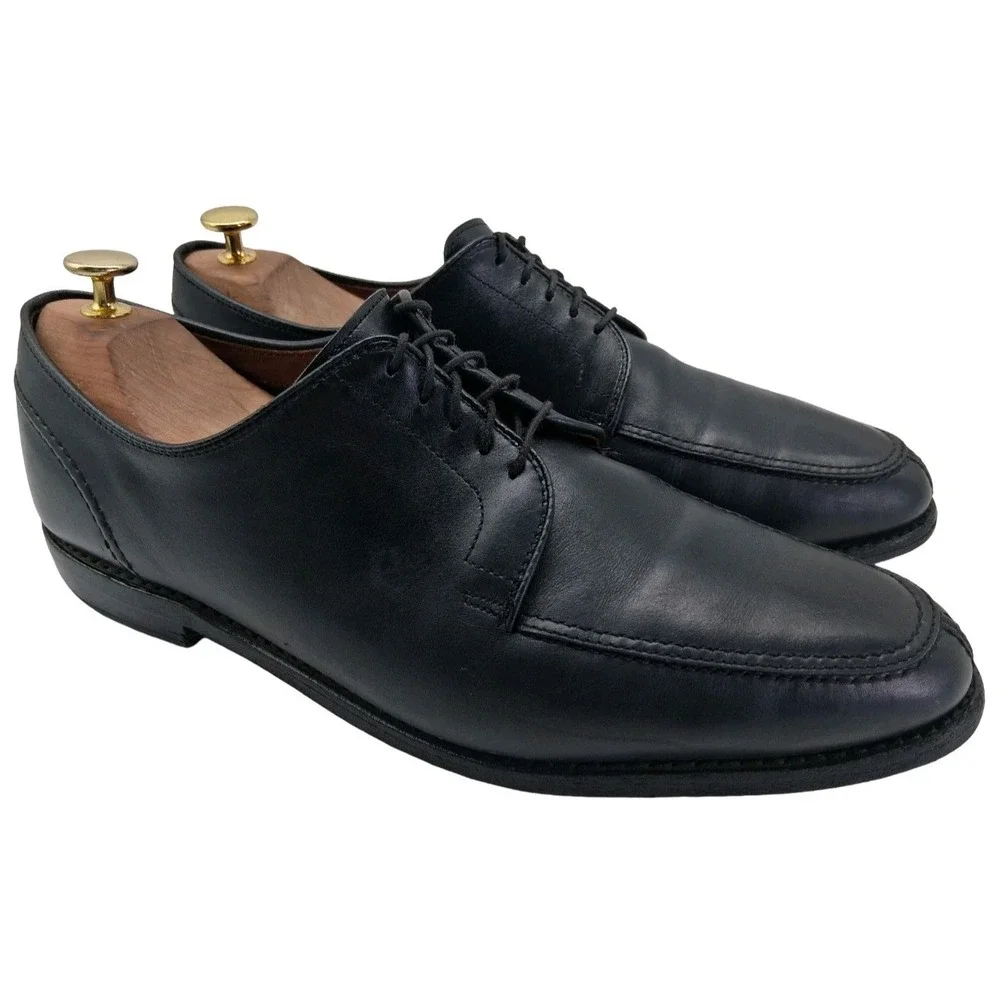 Allen Edmonds LaSalle Derby Dress Shoes Mens 10.5 Black Leather Apron Toe Formal
